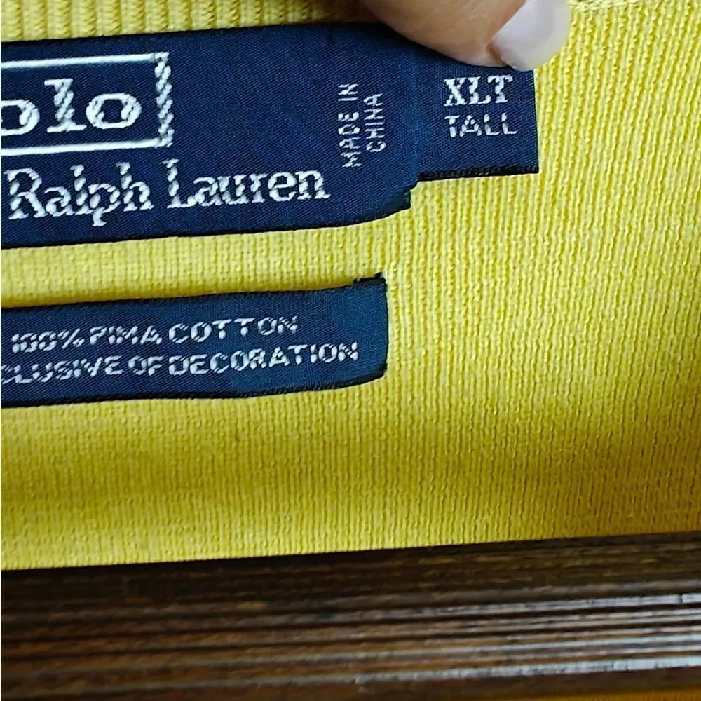Polo by Ralph Lauren Men's V-Neck Sweater in Sunny Yellow Size XLT